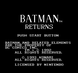 Batman Returns (USA) Title Screen